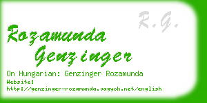 rozamunda genzinger business card